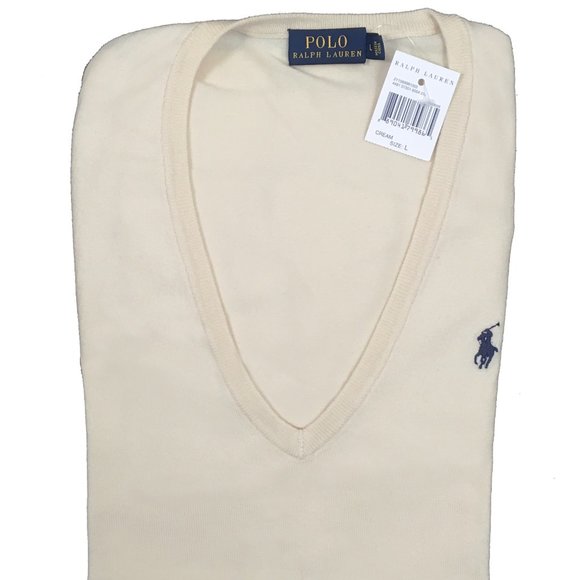 COPY - NEW Polo Ralph Lauren Womens Sweater! M or L  Creme With Navy Polo Playe… - Picture 1 of 1